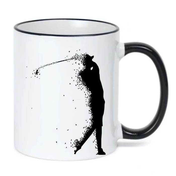 Golf Swing Splatter Golfer Logo Black Color Changing Mug