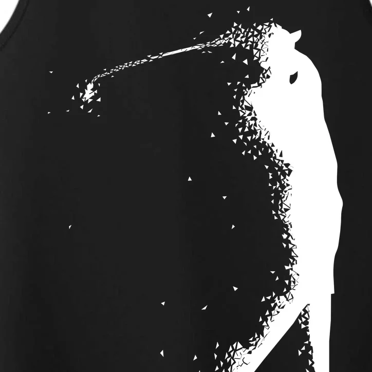 Golf Swing Splatter Golfer Logo Performance Tank