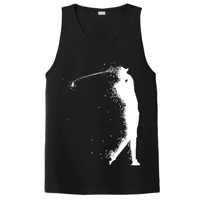 Golf Swing Splatter Golfer Logo Performance Tank