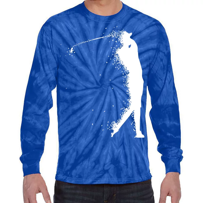 Golf Swing Splatter Golfer Logo Tie-Dye Long Sleeve Shirt