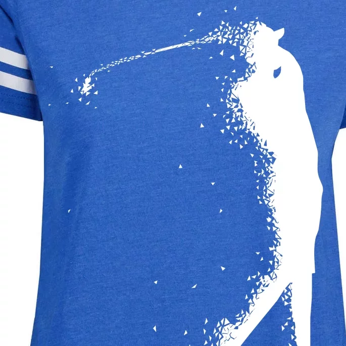 Golf Swing Splatter Golfer Logo Enza Ladies Jersey Football T-Shirt