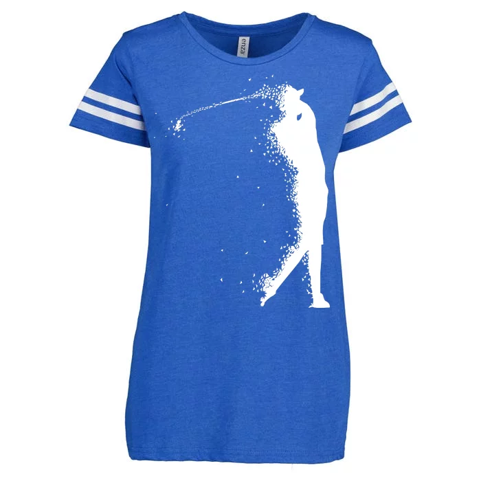 Golf Swing Splatter Golfer Logo Enza Ladies Jersey Football T-Shirt