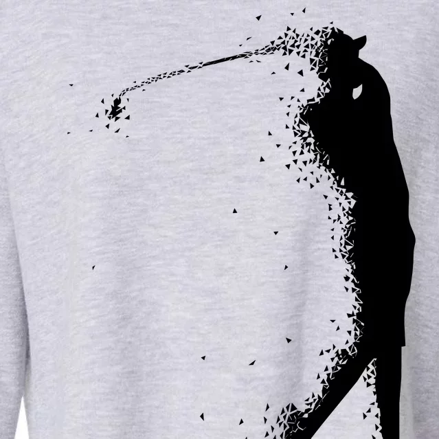 Golf Swing Splatter Golfer Logo Cropped Pullover Crew