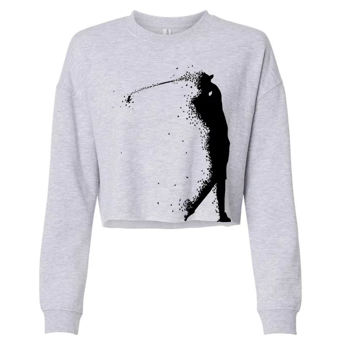 Golf Swing Splatter Golfer Logo Cropped Pullover Crew