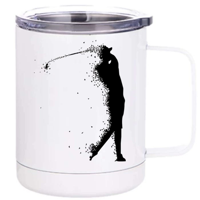 Golf Swing Splatter Golfer Logo Front & Back 12oz Stainless Steel Tumbler Cup