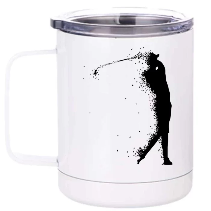 Golf Swing Splatter Golfer Logo Front & Back 12oz Stainless Steel Tumbler Cup