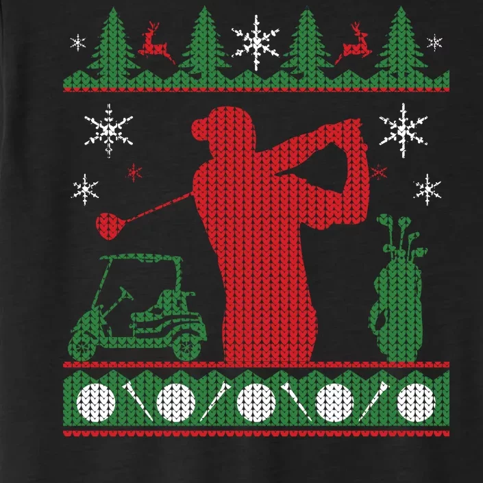 Golf Ugly Christmas Sweater ChromaSoft Performance T-Shirt