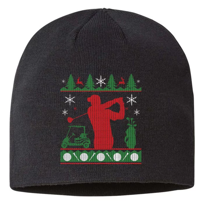 Golf Ugly Christmas Sweater 8 1/2in Sustainable Knit Beanie