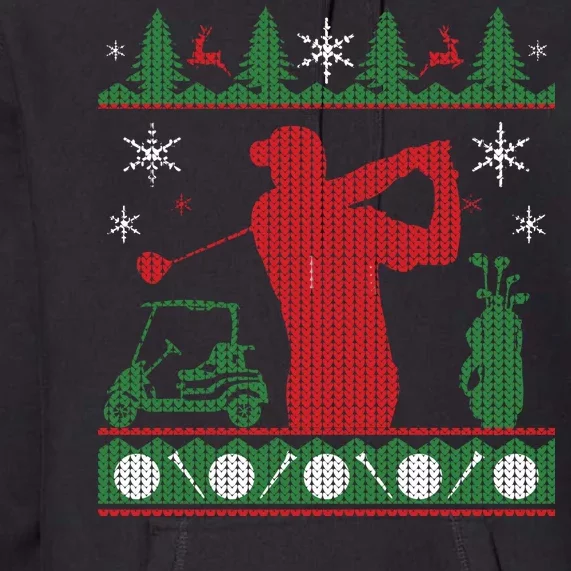 Golf Ugly Christmas Sweater Premium Hoodie