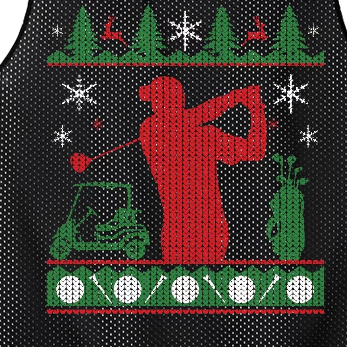 Golf Ugly Christmas Sweater Mesh Reversible Basketball Jersey Tank