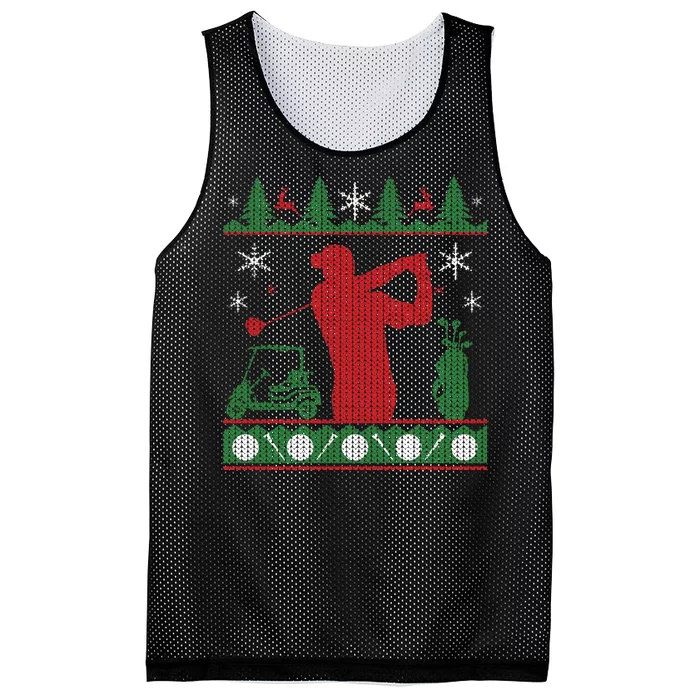 Golf Ugly Christmas Sweater Mesh Reversible Basketball Jersey Tank