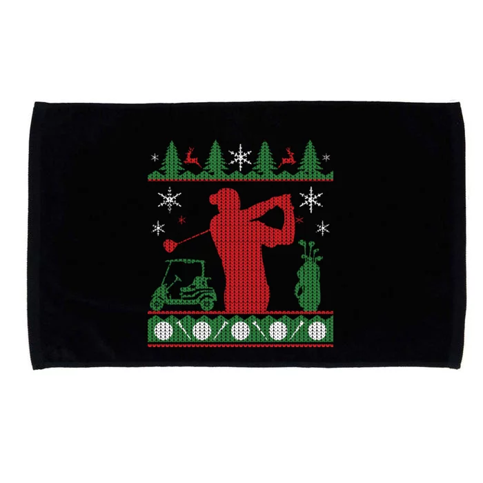 Golf Ugly Christmas Sweater Microfiber Hand Towel