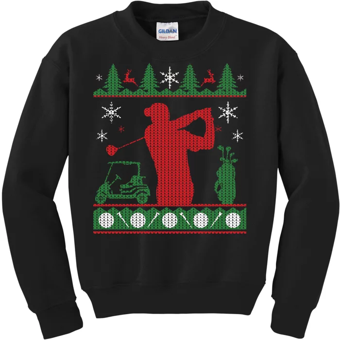 Golf Ugly Christmas Sweater Kids Sweatshirt TeeShirtPalace