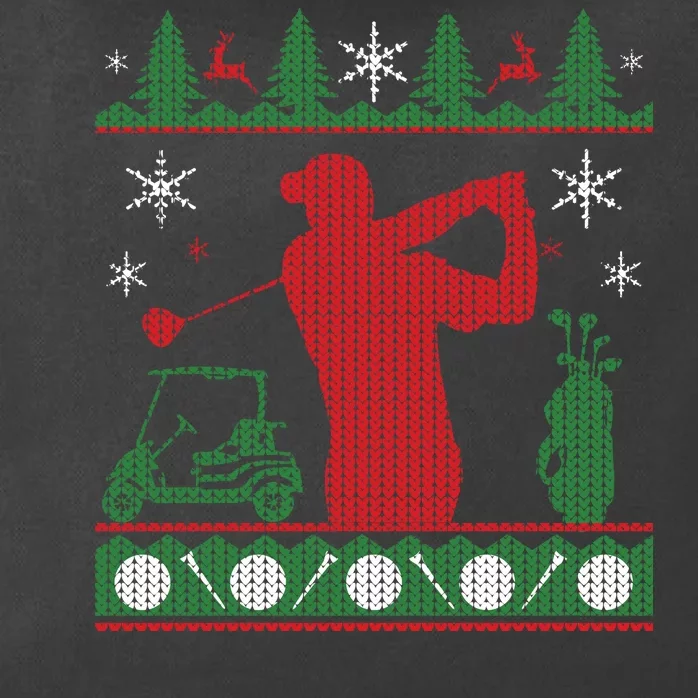 Golf Ugly Christmas Sweater Zip Tote Bag