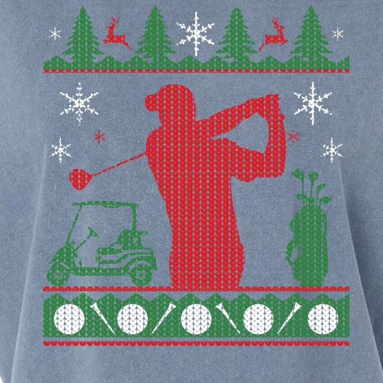 Golf Ugly Christmas Sweater Garment-Dyed Women's Muscle Tee