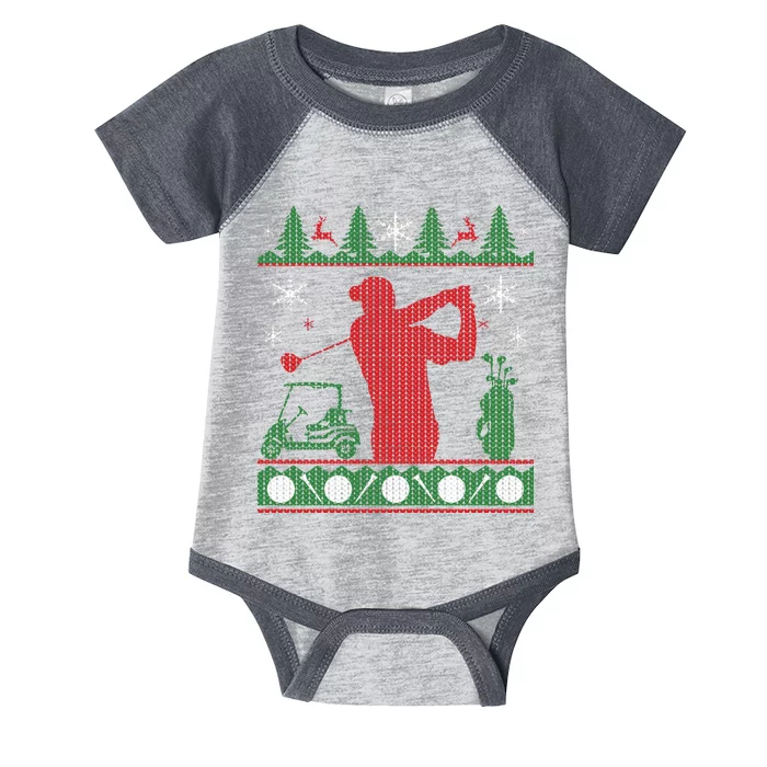 Golf Ugly Christmas Sweater Infant Baby Jersey Bodysuit