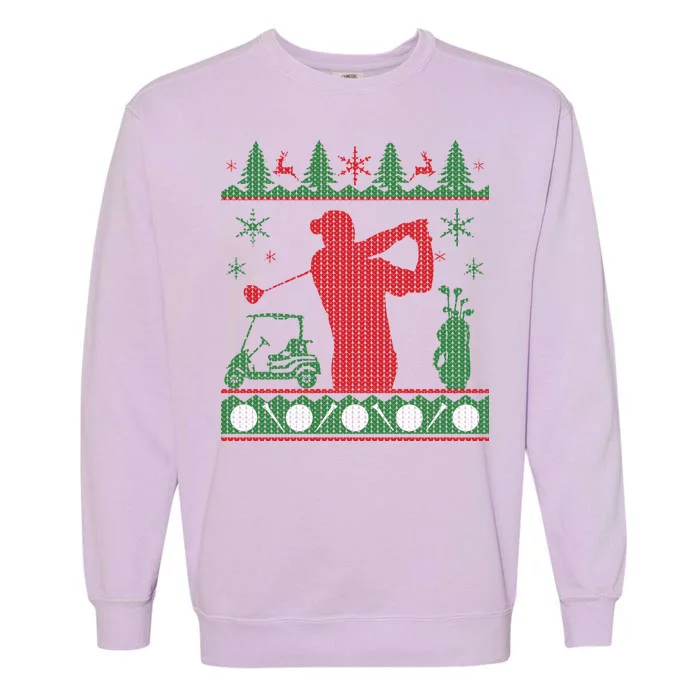 Golf Ugly Christmas Sweater Garment-Dyed Sweatshirt