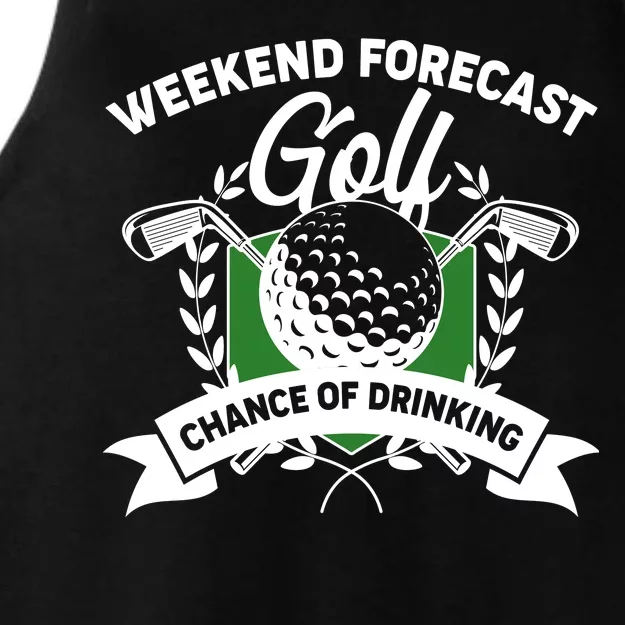 Golf Weekend Forecast Chance of Drinking Ladies Tri-Blend Wicking Tank