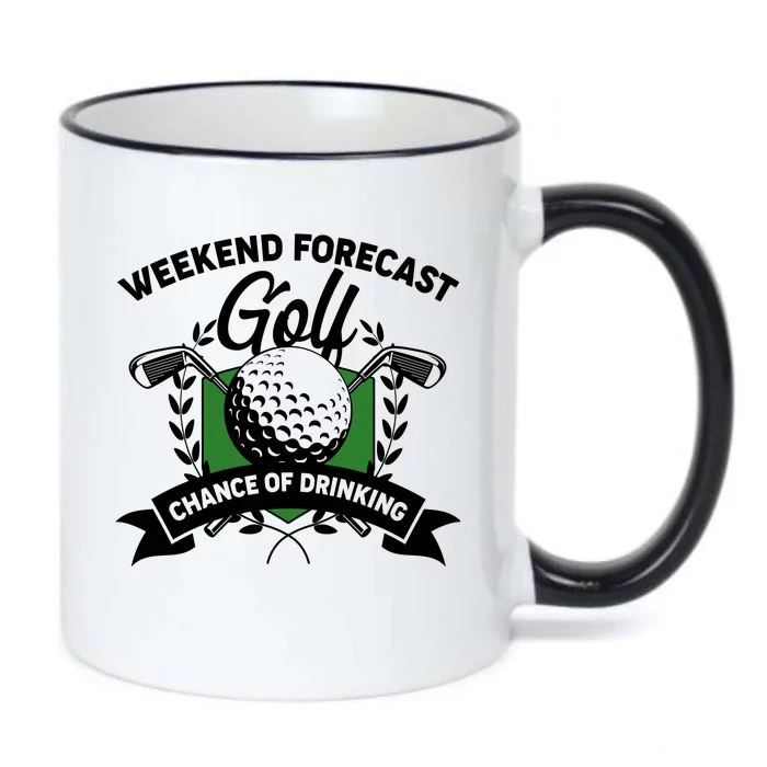 Golf Weekend Forecast Chance of Drinking Black Color Changing Mug