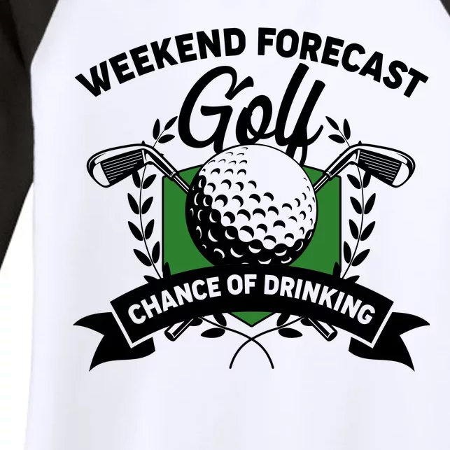 Golf Weekend Forecast Chance of Drinking Women's Tri-Blend 3/4-Sleeve Raglan Shirt