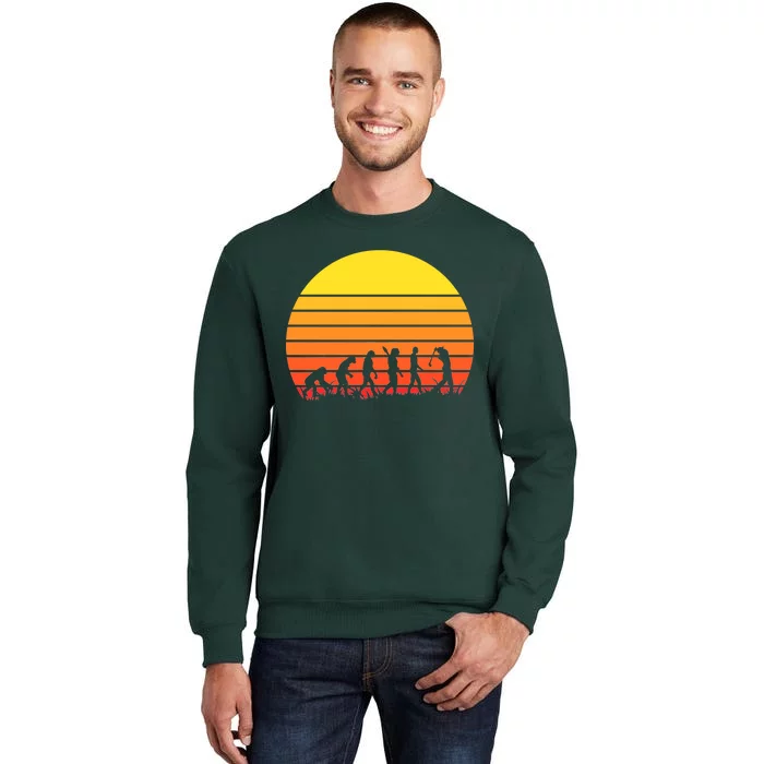 Golfer Evolution Sunset Tall Sweatshirt