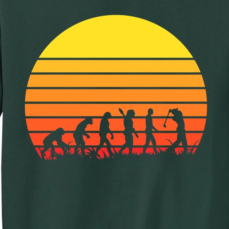 Golfer Evolution Sunset Tall Sweatshirt