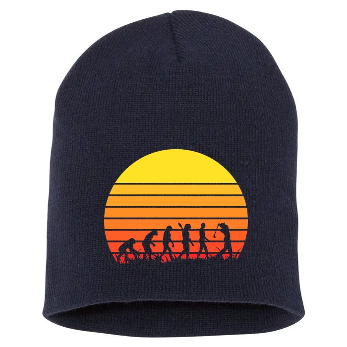 Golfer Evolution Sunset Short Acrylic Beanie