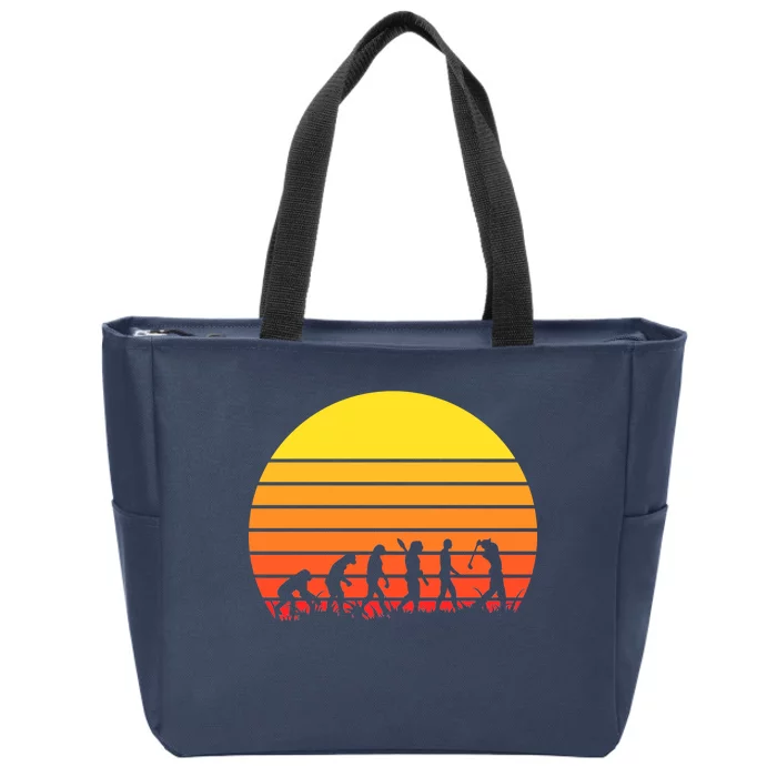 Golfer Evolution Sunset Zip Tote Bag