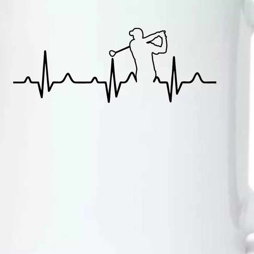 Golfer Heartbeat I Love Golf Black Color Changing Mug