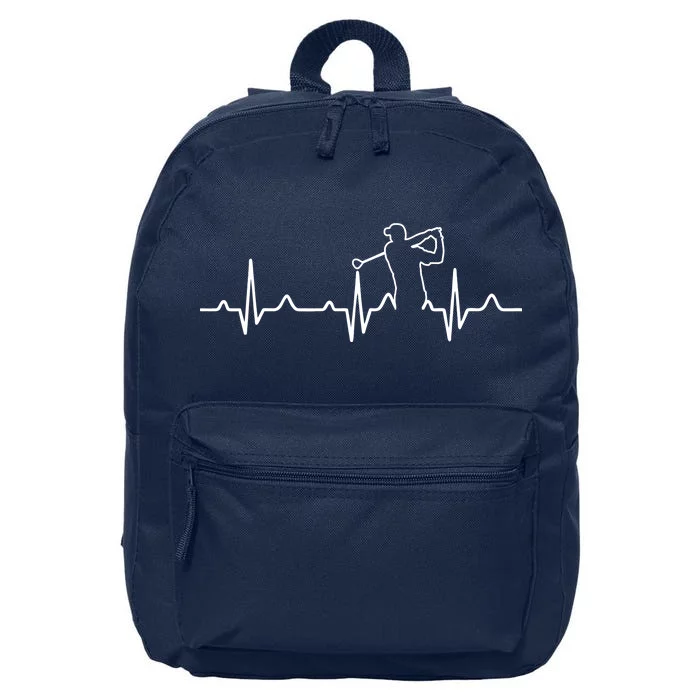 Golfer Heartbeat I Love Golf 16 in Basic Backpack