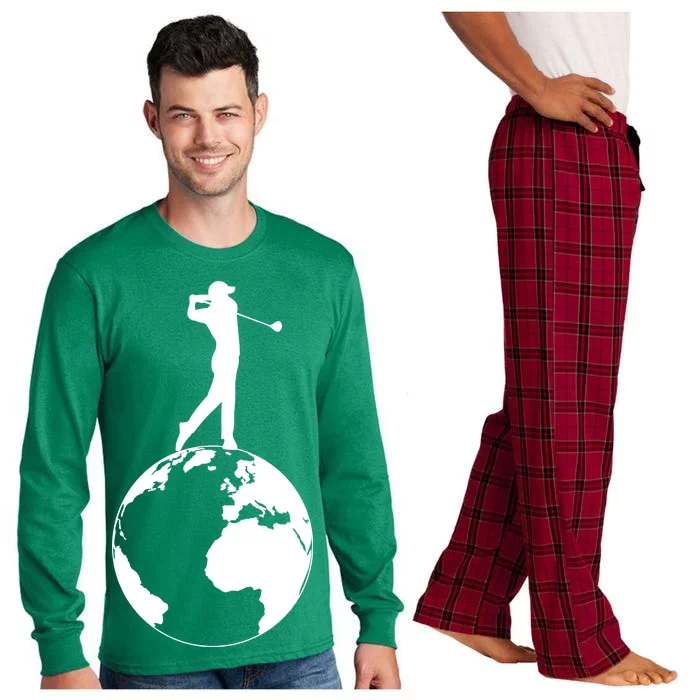 Golfer on top of the World Golf Logo Long Sleeve Pajama Set