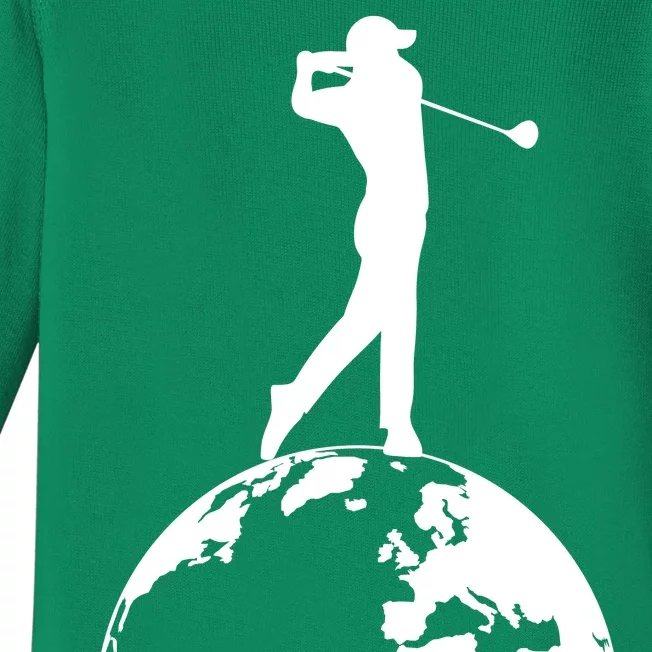 Golfer on top of the World Golf Logo Baby Long Sleeve Bodysuit