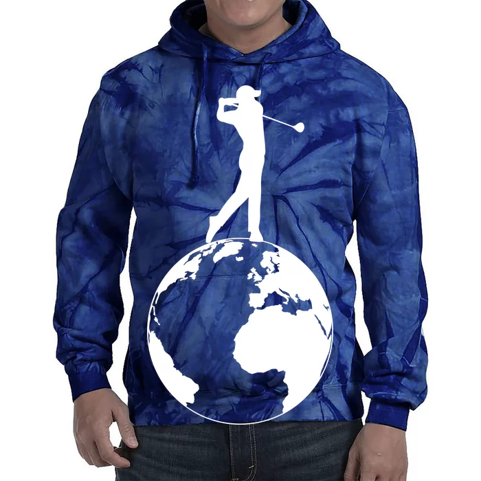 Golfer on top of the World Golf Logo Tie Dye Hoodie