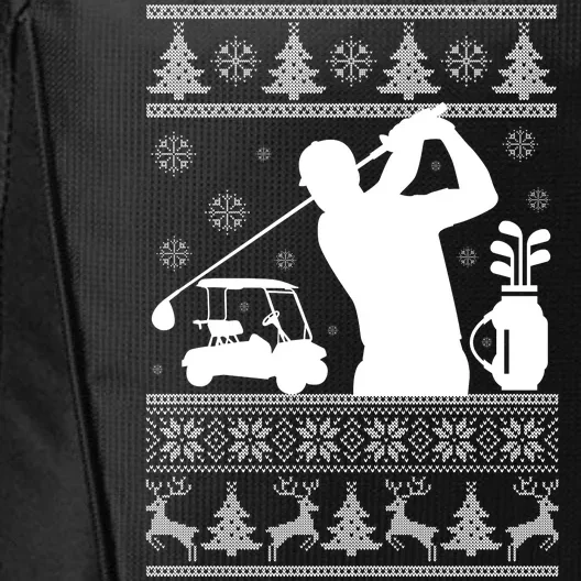 Golfing Fan Ugly Christmas Sweater City Backpack