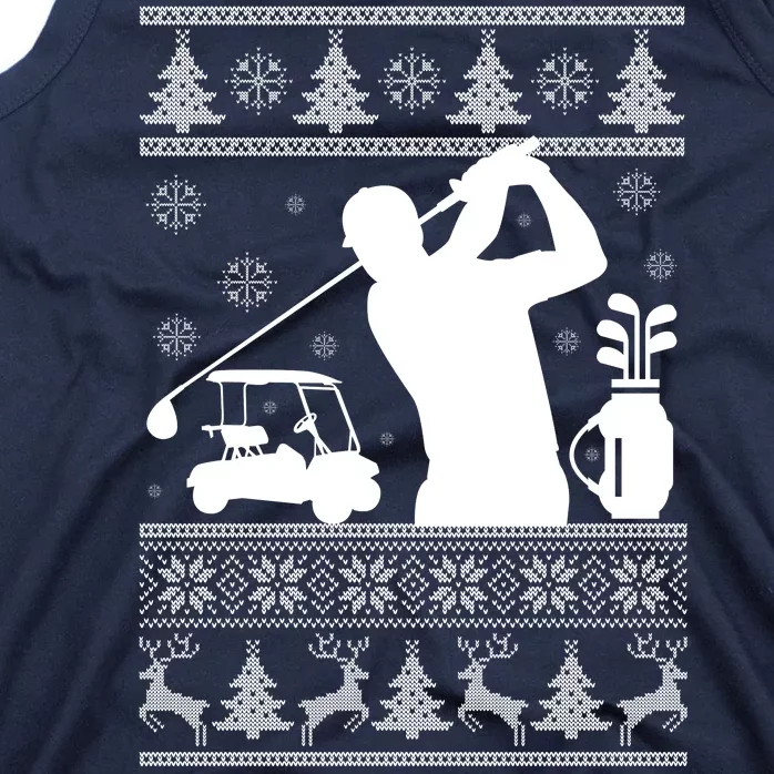 Golfing Fan Ugly Christmas Sweater Tank Top