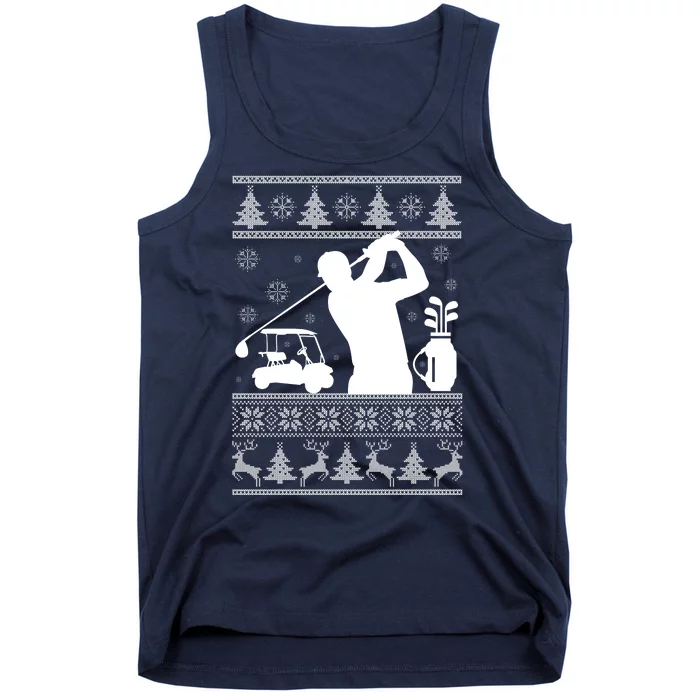 Golfing Fan Ugly Christmas Sweater Tank Top