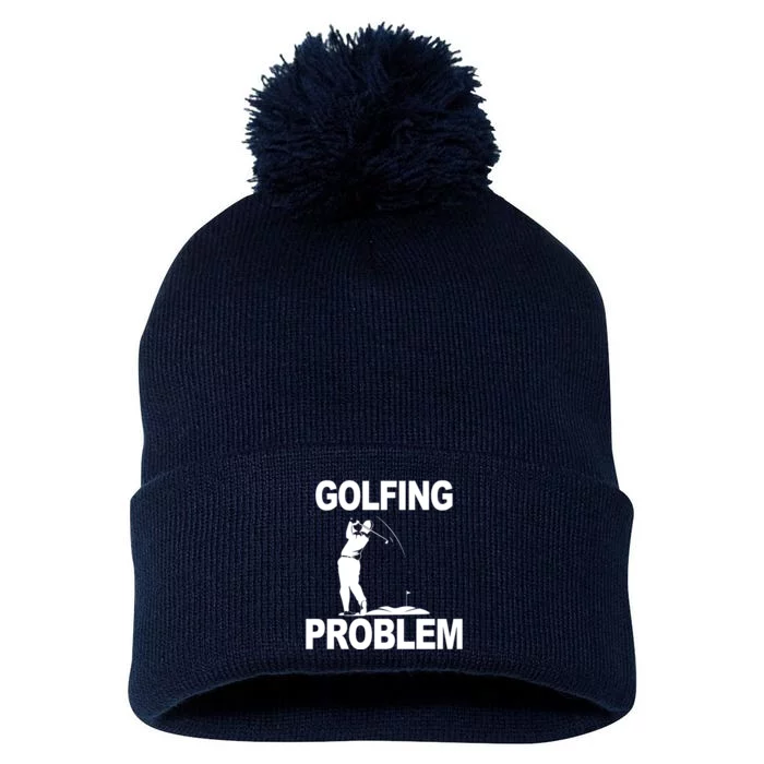 Golfing Problem Pom Pom 12in Knit Beanie