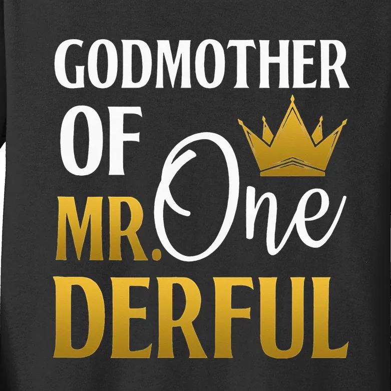 Godmother of Mr Onederful 1st Birthday First One-Derful Kids Long Sleeve Shirt