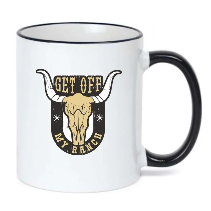 Get Off My Ranch Bull Black Color Changing Mug