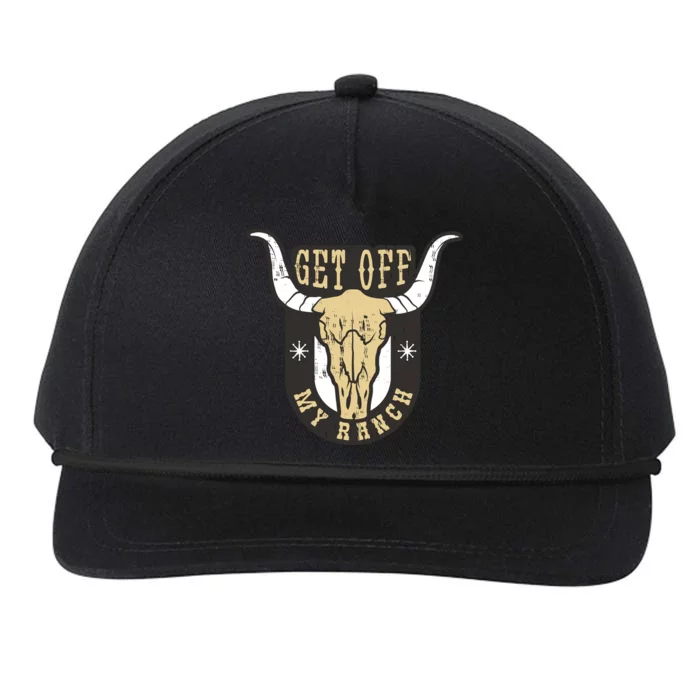 Get Off My Ranch Bull Snapback Five-Panel Rope Hat