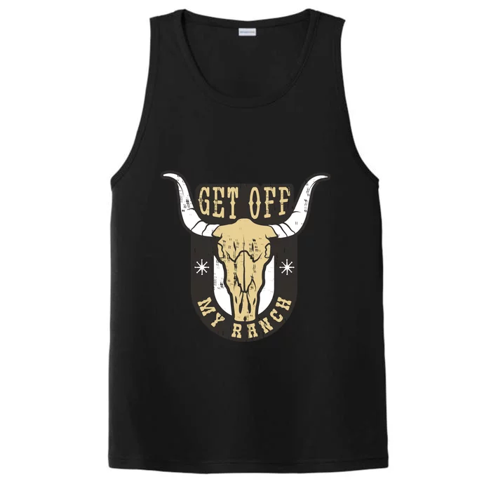 Get Off My Ranch Bull Performance Tank