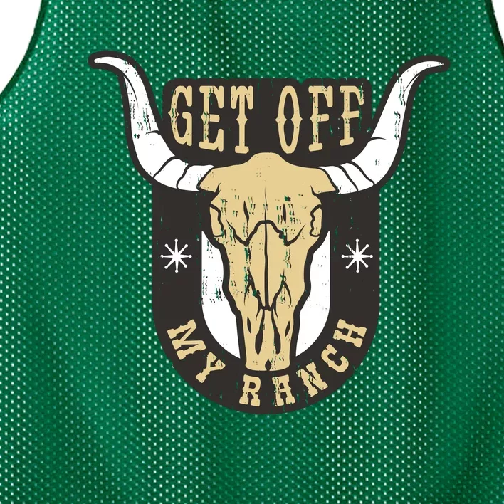 Get Off My Ranch Bull Mesh Reversible Basketball Jersey Tank