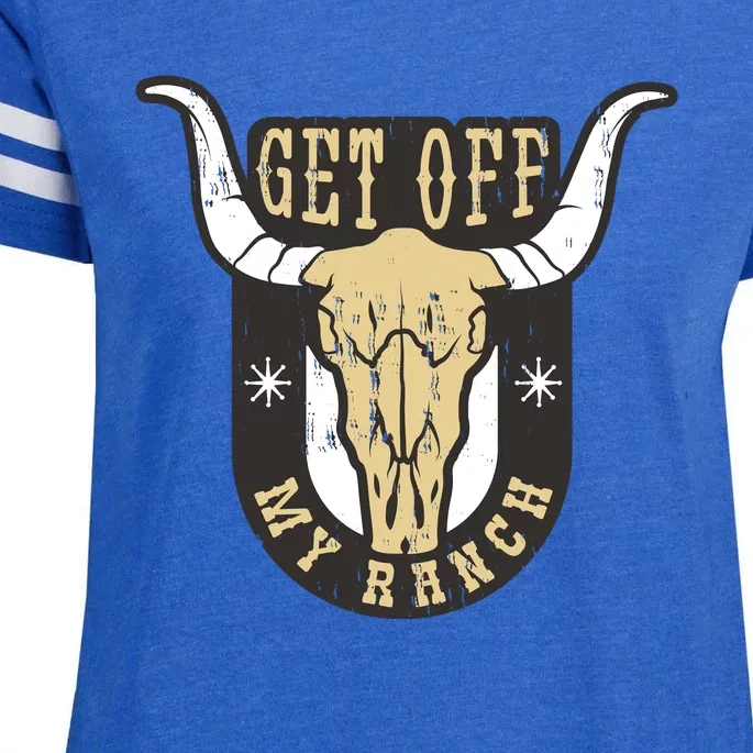 Get Off My Ranch Bull Enza Ladies Jersey Football T-Shirt