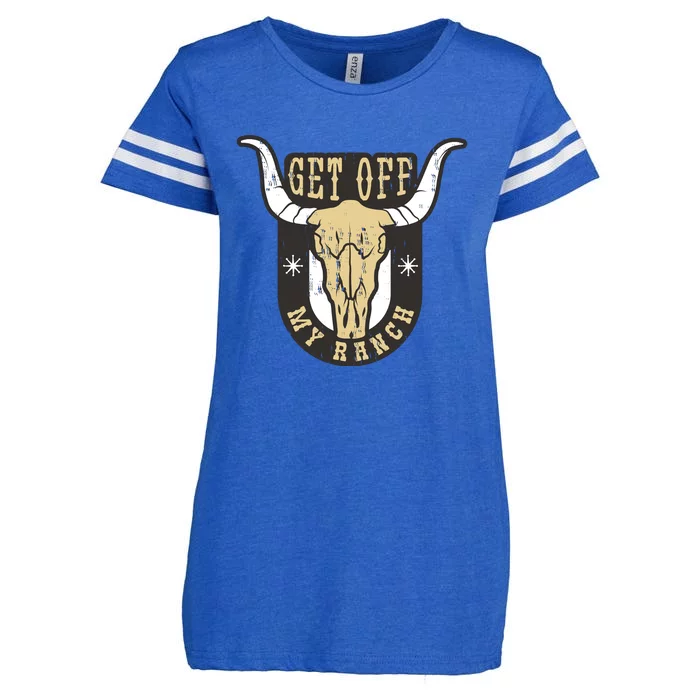 Get Off My Ranch Bull Enza Ladies Jersey Football T-Shirt