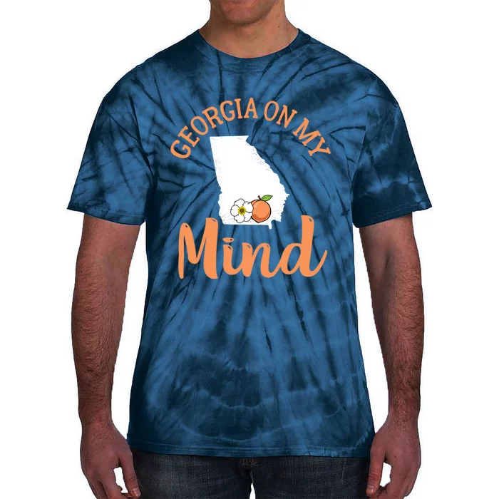 Georgia On My Mind GA Atlanta Peach Funny Southern State Tie-Dye T-Shirt