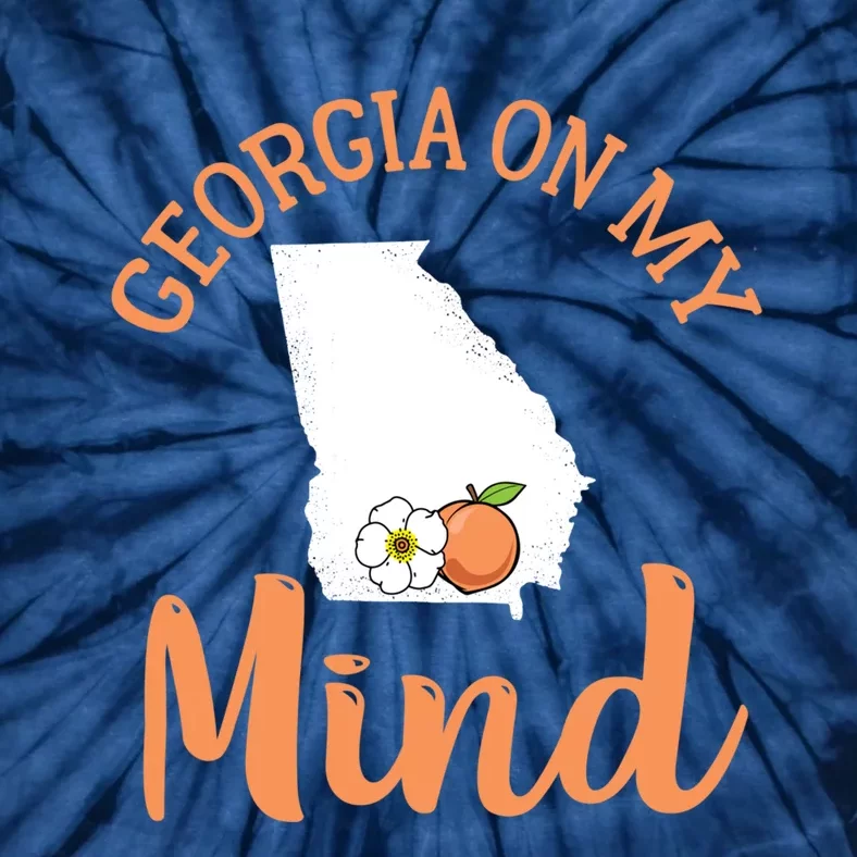 Georgia On My Mind GA Atlanta Peach Funny Southern State Tie-Dye T-Shirt