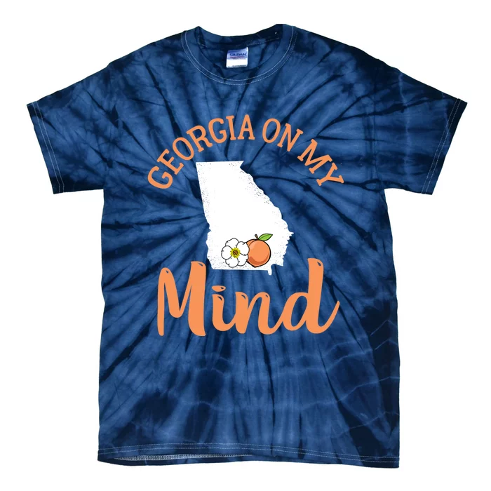 Georgia On My Mind GA Atlanta Peach Funny Southern State Tie-Dye T-Shirt