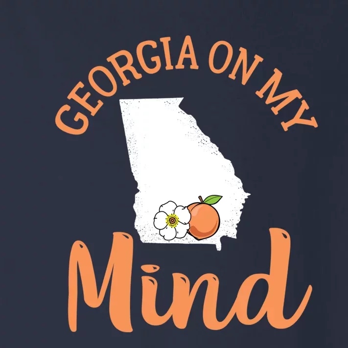 Georgia On My Mind GA Atlanta Peach Funny Southern State Toddler Long Sleeve Shirt