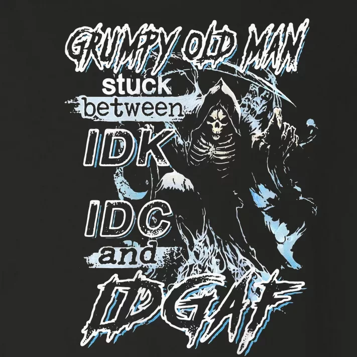 Grumpy Old Man Stuck Between Idk Idc And Idgaf Toddler Long Sleeve Shirt