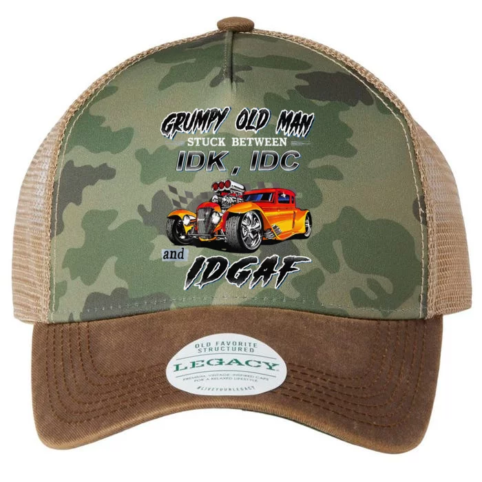 Grumpy Old Man Stuck Between Hot Rods Legacy Tie Dye Trucker Hat